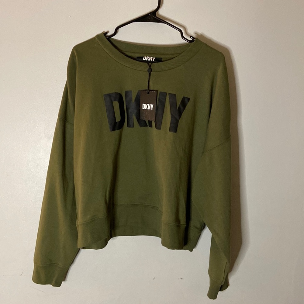 DKNY - Women’s - Crop Sweater - Crew Neck - Olive Green - XL
